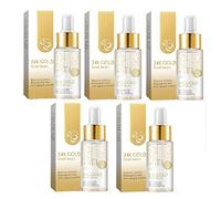 24k Gold Serums, 24K Gold Aging Proof Face Serums Moisturizer, Essence For Day And Night Wrinkles Reduction, Re-Activate Skin Youth (5PCS)
