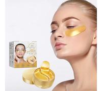 24k Gold Snail Under Eye Patches, Collagen Eye Mask, Hydrating Hyaluronic Acid Anti-Aging for Puffy Eyes, Fine Lines, Dark Circles Bags, Fine Lines, Firming Brightening Eyes for Women 60pcs (1pcs)