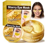 24K Gold Under Eye Gel Patches for Dark Circles and Puffy Eyes - 30 Pairs Collagen Hydrogel Eye Mask, Anti Aging Treatment for Wrinkles & Fine Lines, Hydrating Skincare for Men & Women