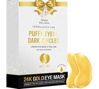 24K Gold Under-Eye Patches, 30 Pairs Collagen Skin Care Products, Swollen Eye Patches, Eye Pads, Eye Mask for Dark Circles and Puffiness