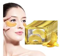 24K Gold Under Eye Treatment Mask, 16 Pairs Under Eye Gel Patches for Dark Circles, Crystal Collagen Under Eye Mask, Reduce Puffy Eyes, Anti-Wrinkle, Hydrating, Soothing