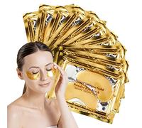 24K Gold Under Eye Treatment Masks,Eye Masks for Dark Circles,Crystal Gold Powder Gel Collagen for Under Eye Wrinkles, Remove Eye Bags,Hydrating, Puffy Eyes 20 Pieces/10 Pairs
