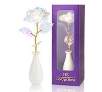 24k Golden Rose Birthday Gifts for Mother Women Her Girlfriend Wife, Galaxy Rose Flower Gifts for Mothers Day Christmas Women's Day Valentines Day Anniversary