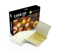 24K GoldleafKing Cake Edition 50 Combo Pack | Edible Gold Leaf Sheet - 50 Sheets x 1.2 inches | Smaller Size - a Perfect bite | edible gold leaf for cake decorating - all in one edible gold leaf sheet