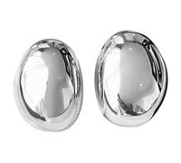 24K Platina-Filled Brass Ear Studs, 1 Pair Exaggerated Silver Oval Earrings, Jewelry Gift, S925 Silver Pin For Women