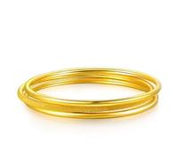24k Pure Gold Bangle For Women Female Trendy Fashion Smooth Worn Classic Bracelet Upscale Hot Fine Jewelry Solid 999 Bangles Gem color:smooth