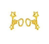 24k Pure Gold Stud Earrings For Women Star Exquisite Vivid Simple Graceful Fashion Shining Classic Party Girl Gift 2017new Hot