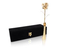 24K Rose Gold Dipped Long Stem Real Rose, Natural Handpicked Genuine Flower Preserved as an Everlasting Keepsake for Wife, Mother or Best Friend, Birthday or Anniversary