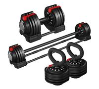 24KG Adjustable Dumbbell, Fast Adjust Dumbbells Single Dumbbell Weight Set with Stand