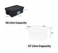 (24L/25L/36L/37L/45L/62L/92L/110L) Plastic Stackable Storage Boxes with Lids