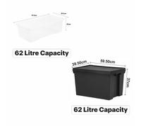 (24L/25L/36L/37L/45L/62L/92L/110L) Plastic Stackable Storage Boxes with Lids