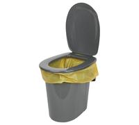 24L Portable Camping Toilet - Bucket-Style Loo with Hinged Seat & Lid, Lightweight & Sturdy, 41×35 cm • Height 42.5 cm - Ideal for Tents, Vans, Festivals, Garden/Renovation Backup (Anthracite)
