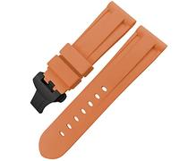 24mm 26mm Butterfly Clasp Rubber Watch Strap for Colorful Silicone Sports Watch Strap Submersible Luminor/Camouflage Grey Black 2/24mm