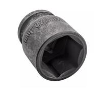 24mm 6-Point Shallow Impact Socket 1/2" Drive CR-V Steel Black Phosphate Coated Metric | 1.61" Long