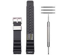 WRISTARMOR 24mm Black Rubber Watch Band Compatible with Citizen promaster nd limits Solar Sports Diver Replacement Bracelet Wrist Strap stainless steel bezel for Men and Women