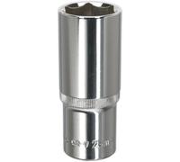 24mm Deep Drive Socket - Chrome Vanadium Forged Steel With 1/2 Inch Square Drive