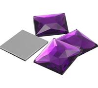 24mm Flat Back Acrylic Square Gems Rhinestones Cosplay Costume Embelishments - 14 Pieces (Purple Amethyst A06)