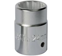 24mm Forged Steel Drive Socket - 3/4" Square Drive - Chrome Vanadium Socket Loops Metallics One Size