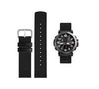 24mm Nylon watch strap fit for Casio fit for PRW-6600/PRG-600/650 PROTREK(Black Silver Buckle)