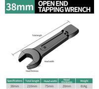 24mm Open End Striking Wrench, High Tensile Steel Single Head Spanner Hand Tool with Reinforced Design for Heavy Duty Use and Applications(38MM)
