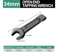 24mm Open End Striking Wrench, High Tensile Steel Single Head Spanner Hand Tool with Reinforced Design for Heavy Duty Use and Applications(34MM)