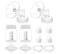 24mm Pump Parts Compatible with Spectra S1/S2/9 Plus,Spectra Replacement Pump Parts,Full Set Replace Include 24mm Flange, Duckbill Valve, Backflow Protector, Tubing and Bottle