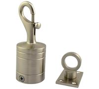 24mm Satin Nickel Trigger Hook And Eye Plate Decking Barrier Rope Fittings Set