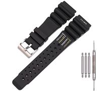 24mm Silicone Watch Band Compatible with Citizen Hyper Aqualand Duplex Promaster Men's Dive Strap Sport Waterproof Wristband (Silver buckle 24mm)
