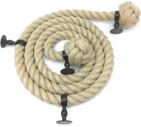 24mm Synthetic Polyhemp Bannister Rope x 10 Foot 4 Powder Coated Black Handrail Brackets - RopeServices UK