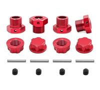 24mm Wheel Hex Anti-dust Cap Wheel Nuts Aluminum ARA310928 ARA310929 for Arrma 1/5 Kraton 8S Outcast 8S Upgrade Parts (Red)