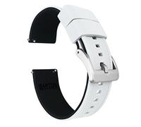 24mm White/Black - BARTON Elite Silicone Watch Bands - Quick Release - Choose Strap Color & Width