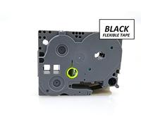 24mm WIDTH LAMINATED LABEL TAPE FOR BROTHER P-TOUCH PT-1000. BLACK ON FLEXIBLE WHITE TAPE. 8m IN LENGTH. TZe-FX251. SEE DESCRIPTION FOR LIST OF COMPATIBLE PRINTERS. TZ-FX251. FOR USE ON CURVED SURFACES
