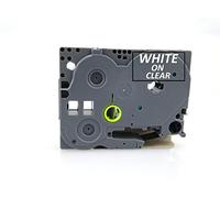 24mm Width Laminated Label Tape for Brother P-Touch PT-1000. White ON Clear. 8m in Length. TZe-155. See Description for List of Compatible Printers. TZ-155