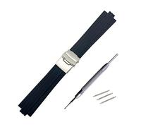 24mm X 11mm Silicone Rubber Watchband Fit For Oris Aquis Watch Band Convex Strap Stainless Steel Safety Buckle Wrist Bracelet Black(22mm-12mm)