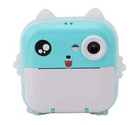 24MP KidsPrint Camera, 2.4in Display, USB Charging, Face Recognition, Non-Blue Light, Bighead Stickers, Excellent Girls Boys Toddler (Blue Green)