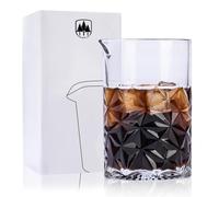 24oz/ 700ml Cocktail Mixing Glass, Raisaplin Thick Bottom Seamless Crystal Martini Cocktail Stirring Pitcher Glass Old Fashioned Bartender Accessory and Tool Gift for Wedding Birthday Father's Day