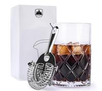 24oz/ 700ml Cocktail Mixing Glass & Strainer Set, Raisaplin Seamless Mixing Pitcher for Stirred Cocktail with Weighted Bottom Professional Quality Barware for Drinks Bartender Home Bar Accessories