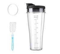 24oz Blender Replacement Parts for Ninja Blender BN750UK BN800UK BN495UK CB350UK CB150UK CB100UK, 1 pcs Cups with Sleeves Compatible with Ninja Blender- 1 Pack Replacement Cups