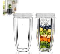 24OZ Cup Compatible with NutriBullet 600w Pro 900w Blender Replacement Part | 2 Pack Replacement Cups Machine NB-101S NB-201 Blender Juicer Mixer Easy to Clean
