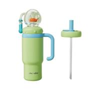 24oz Stainless Steel Whale Fountain Tumbler with Handle - Two Lids, with Fun Fountain Effect, Insulated Whale Water Bottle with Handle, drinking cup with whale squirt for Kids, Teens, and Adults