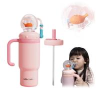 24oz Whale Fountain Tumbler with Fun Fountain Effect,2025 New Stainless Steel Whale Fountain Tumbler with Handle,Two Lids,Spill-Proof, Dishwasher Safe, Cute & Perfect for Kids, Teens, and Adults