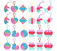 24Pack Pop Fidget Sensory Toys Party Favors for Kids Boys Girls, Mini Fidget Toy Bulk Bubbles Popper for Christmas Goodie Bag Stuffers Stress Toy for Birthday Classroom Prizes Toddler Toys