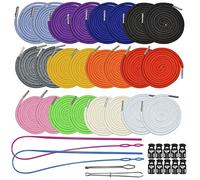 24Pack Replacement Drawstrings Universal Drawstrings with 4pcs Drawstring Threaders 10pcs Cord Locks for Pants Sweatpants Hoodies Scrubs Jackets Shorts 51" Long 12 Colors