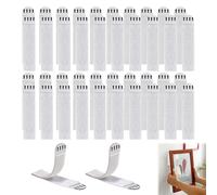 24Pairs Picture Hanging Strips White Command Strips Self Adhesive Picture Hanging Strips Suitable for Hanging Picture Frames Decorations and Party Decoration for Frame Hanging on The Wall