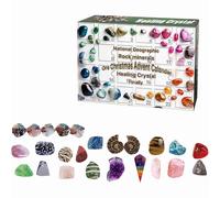 24pc Advent Calendar Crystals 24 Days Chakra Crystals Healing Stones,Christmas Countdown Calendar Natural Stones Crystals Gifts