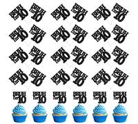 24pc Bruh I'm 10 Cupcake Topper, Out Single, Double Digits, Bro It's My Birthday, Hello Ten, Happy 10th Birthday Party Decorations Supplies for Boys Girls