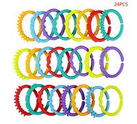 24pc Cute Multi Shape Baby Teether Novelty Shape Food Grade Teether Pendant Baby Nursing Accessories Rings
