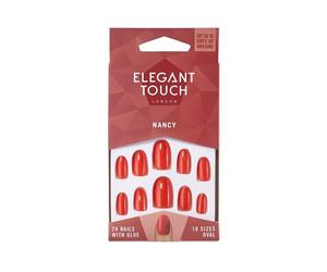 24pc Elegant Touch Stick On Nails - Nancy Red