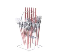 24pc Flatware Set With Stand Dinnerware Set Stainless Steel Cutlery Tableware Set For Party Any Occ