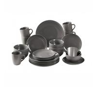 24PC Grey Glazed Ceramic Stoneware Dinner Set. simpa Grey One Size